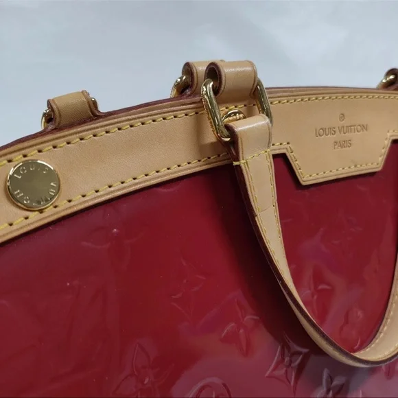 Authantic Louis Vuitton Red and Tan Satchel with Gold Accents - Picture 9 of 16